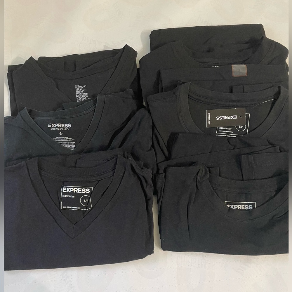 6 pack bundle of black tees (S)